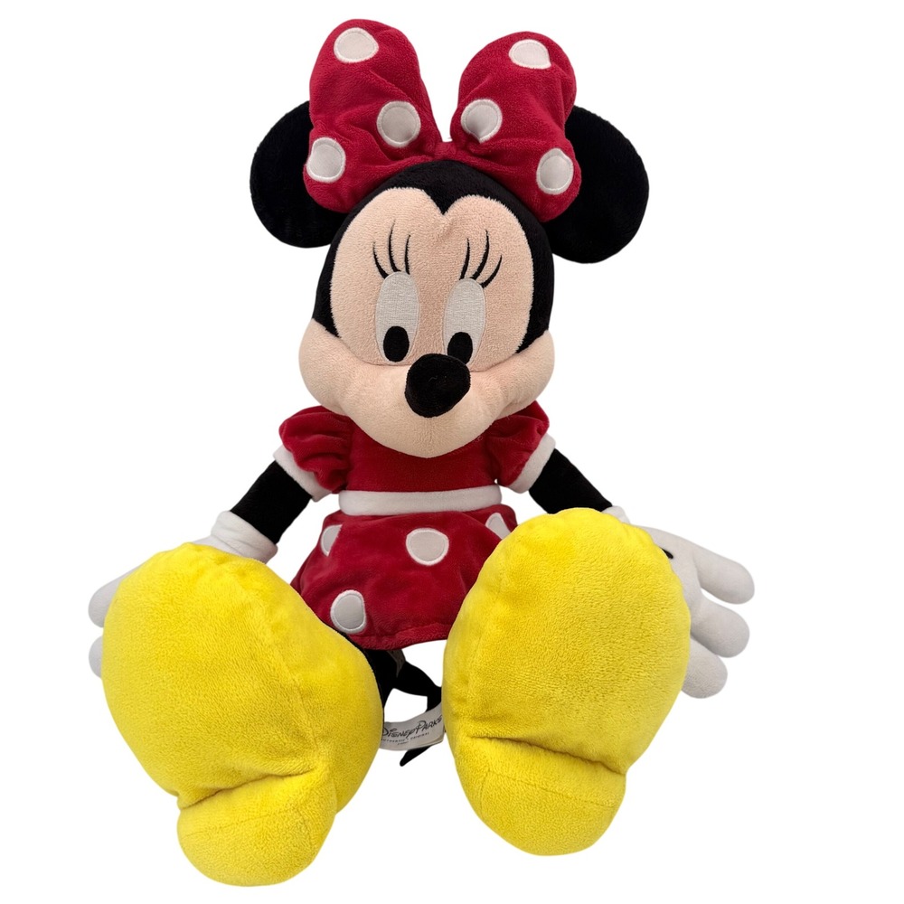 Vintage 2000 Disney Parks Minnie Mouse Plush 20" Red Polka Dot Dress Authentic